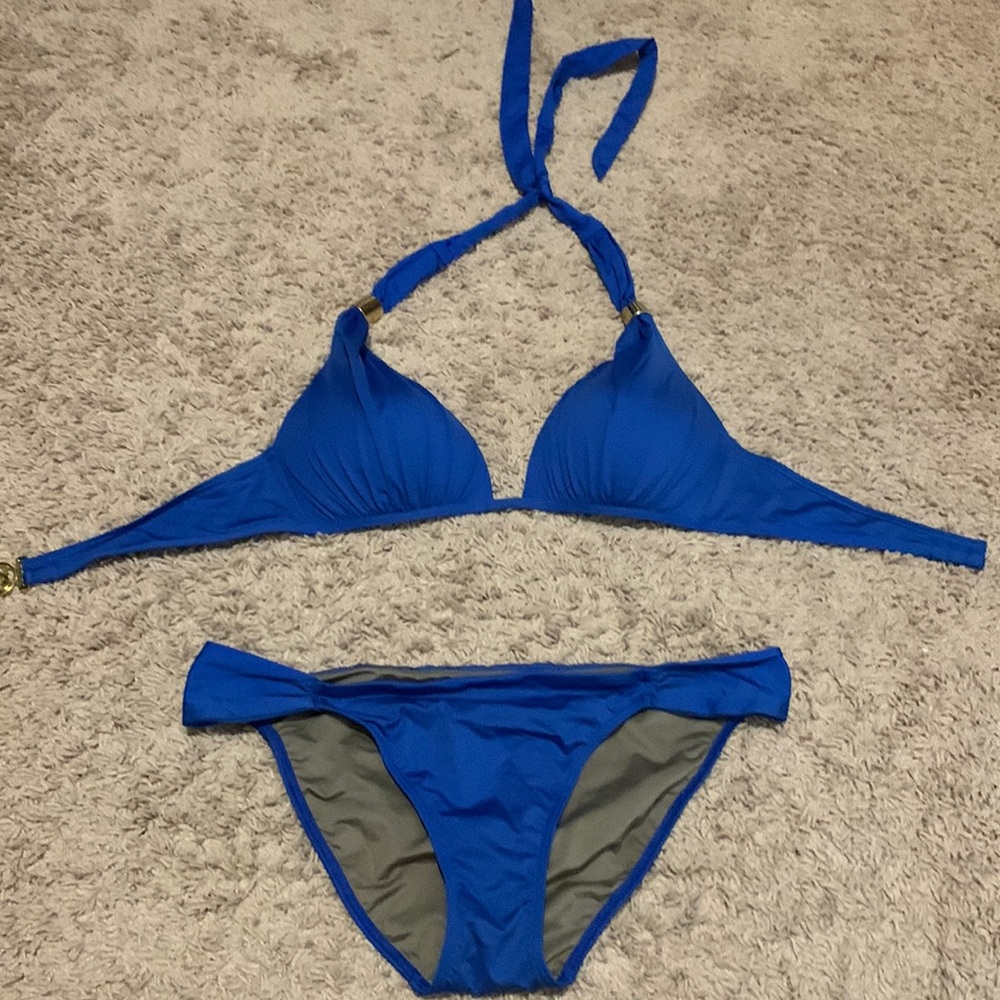 Victoria’s Secret swim with gold accents